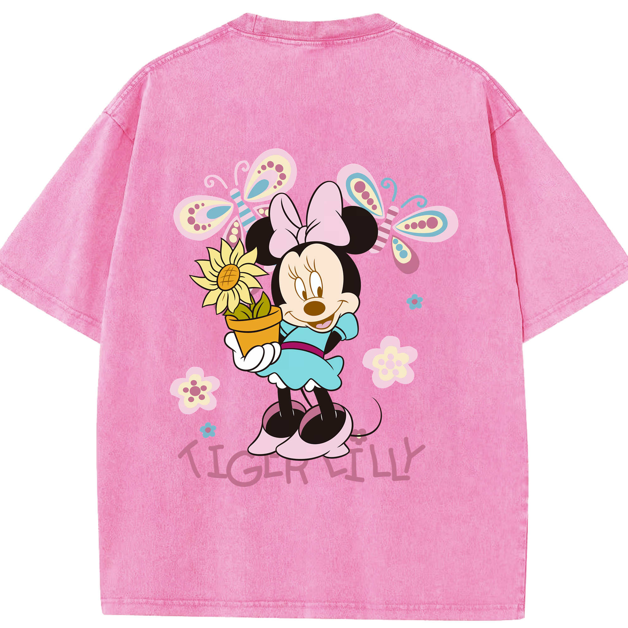 （画像用） ミッキーマウス Mickey Mouse 綿100% ヴィンテージ風 半袖Tシャツ（背面プリント）